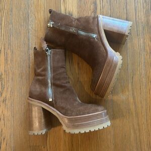 AGL suede lug sole boots